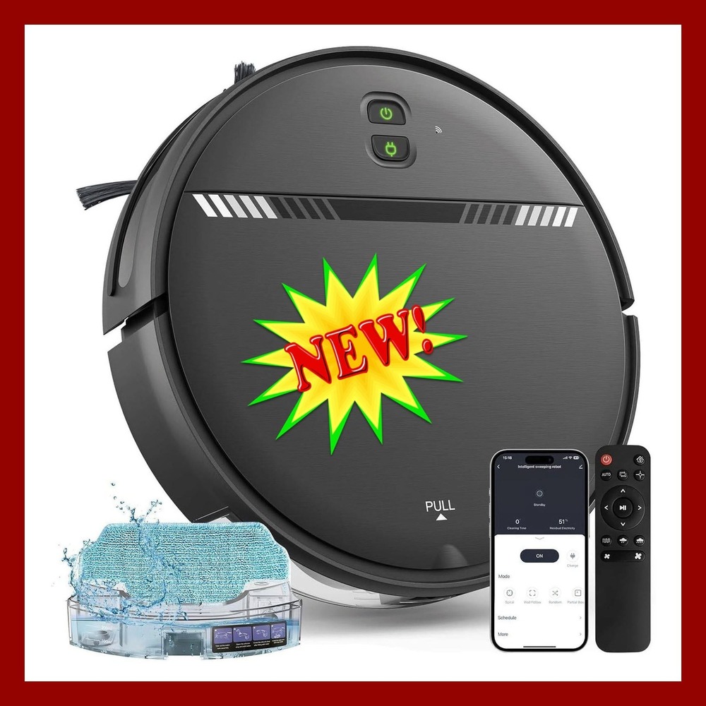 BR151‎ Robot Vacuum and Mop Combo 2-in-1 WiFi App Voice Control 2300Pa Suction